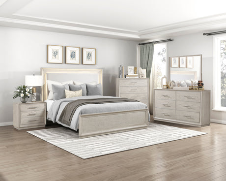 Solas Wire Brushed Gray King Bed from Homelegance - Luna Furniture