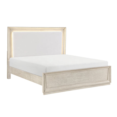 Solas Wire Brushed Gray Queen Bed from Homelegance - Luna Furniture