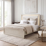 Solas Pearl Queen LED Upholstered Panel Bed from Homelegance - Luna Furniture