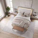 Solas Pearl Eastern King LED Upholstered Panel Bed from Homelegance - Luna Furniture