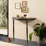 Lois Demilune Console Table in Textured Iron from Four Hands - Luna Furniture