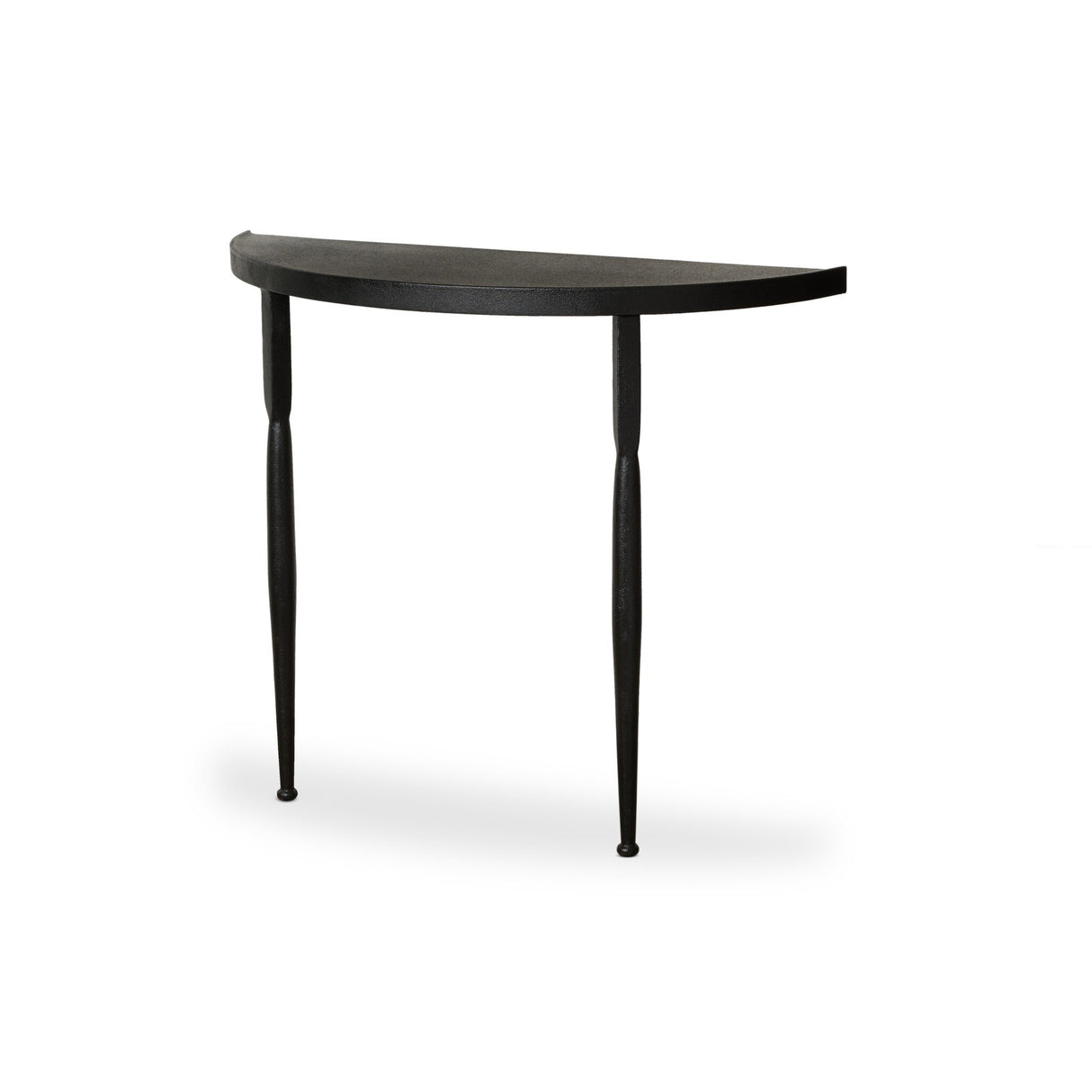 Lois Demilune Console Table in Textured Iron from Four Hands - Luna Furniture