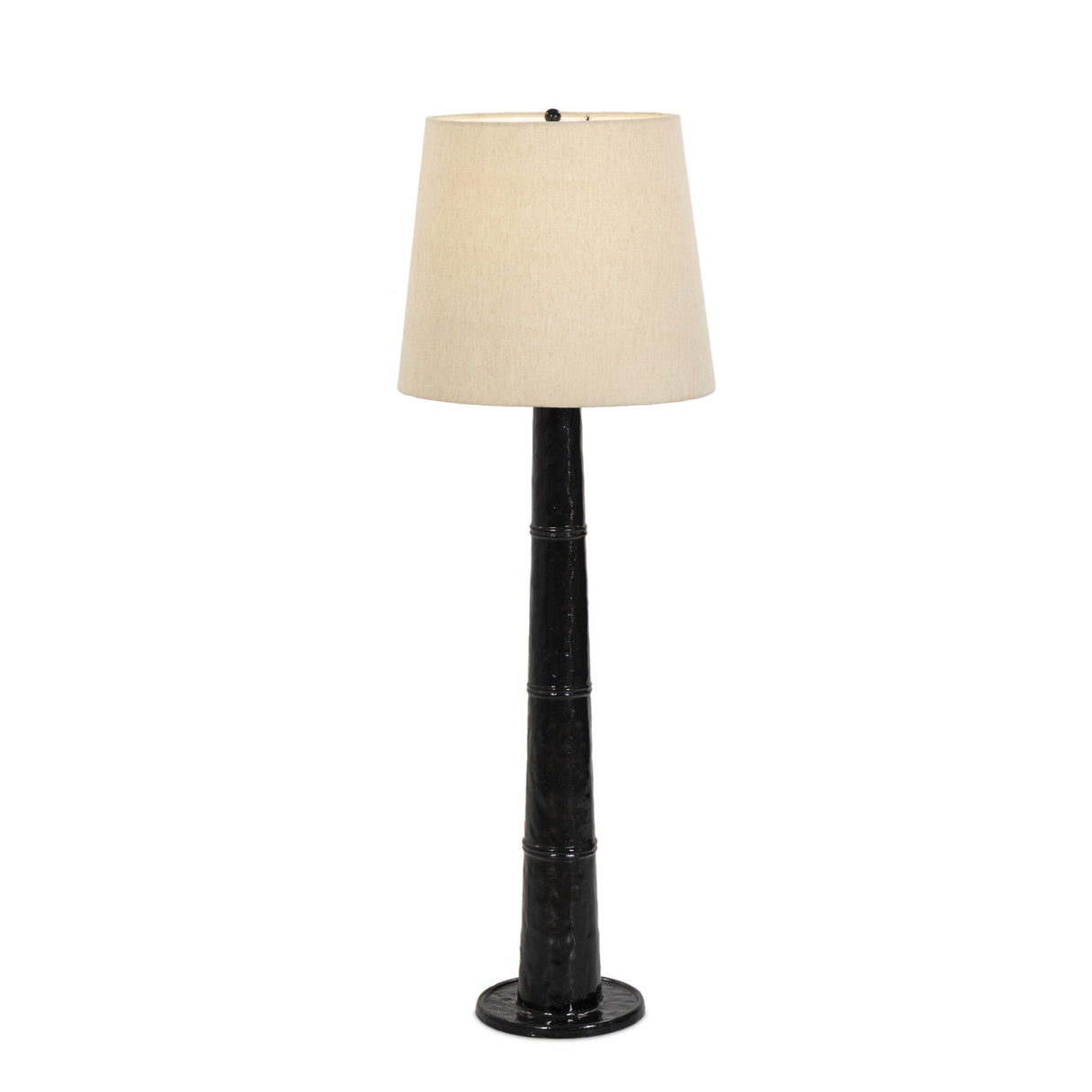 Nerissa Floor Lamp in Glossy Black Cast Aluminum from Four Hands - Luna Furniture