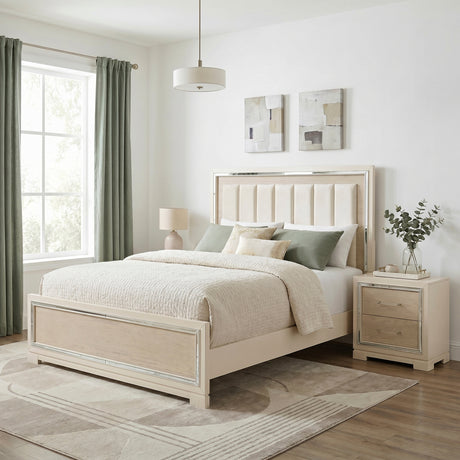 Alabaster Light Gray/Cream Queen Bed from Homelegance - Luna Furniture
