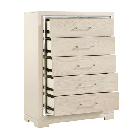 Alabaster Light Gray/Cream 5-Piece Queen Bedroom Set from Homelegance - Luna Furniture