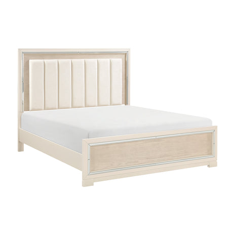 Alabaster Light Gray/Cream Queen Bed from Homelegance - Luna Furniture