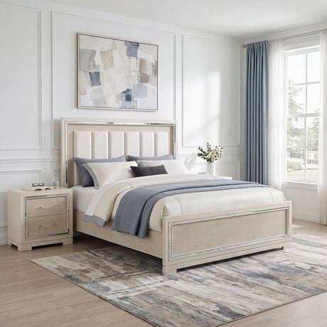 Alabaster Light Gray/Cream Queen Bed from Homelegance - Luna Furniture