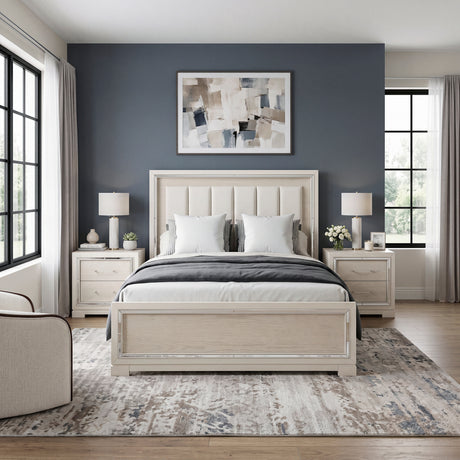 Alabaster Light Gray/Cream Queen Bed from Homelegance - Luna Furniture