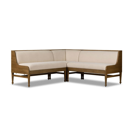 Priscilla Dining Banquette L Shape in Crypton Wayfarer Snow from Four Hands - Luna Furniture