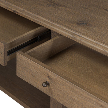 Bayla Console Table in Brown Oak Veneer from Four Hands - Luna Furniture