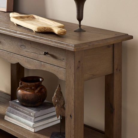Bayla Console Table in Brown Oak Veneer from Four Hands - Luna Furniture