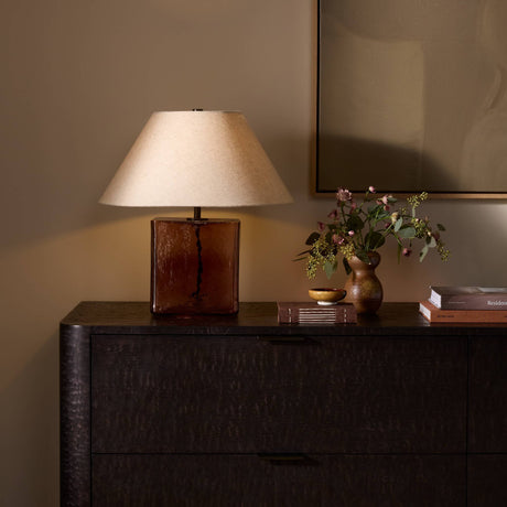 Saylor Table Lamp in Brown Cast Glass from Four Hands - Luna Furniture