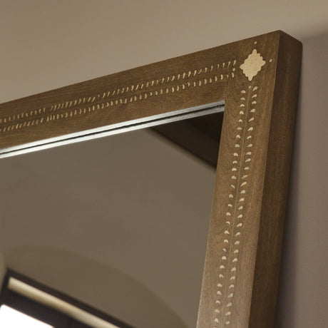 Timil Mirror in Washed Taupe Mango Bone Inlay from Four Hands - Luna Furniture