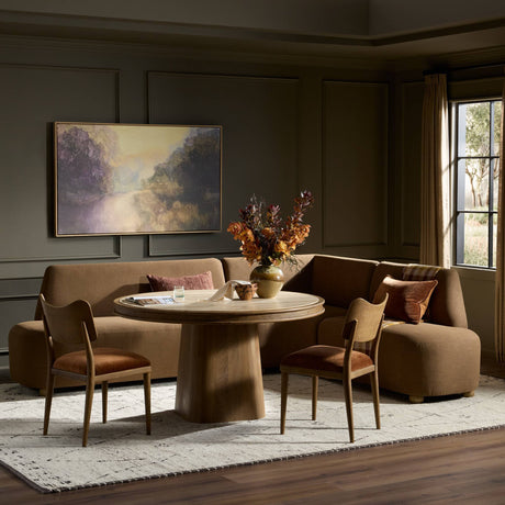 Clemence Dining Banquette L-Shape in Crypton Nomad Mushroom from Four Hands - Luna Furniture