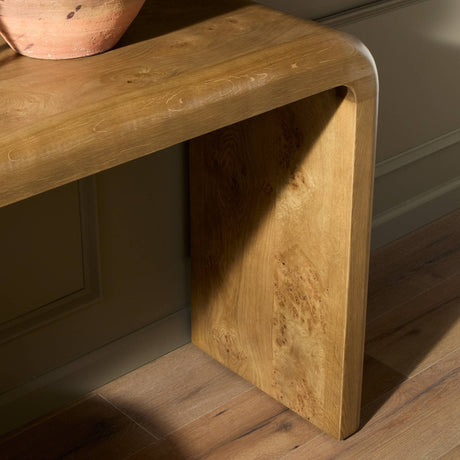 Daven Console Table in Rye Medium Burl Oak Veneer from Four Hands - Luna Furniture