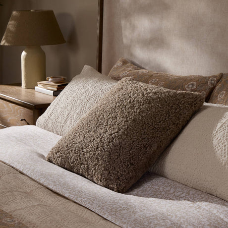 Toby Pillow in Taupe Shearling from Four Hands - Luna Furniture