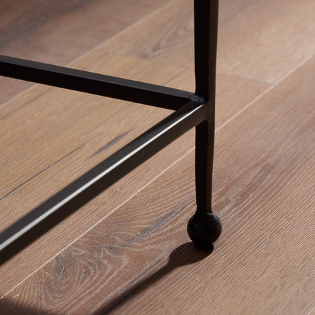 Dalston Cast Glass Console Table in Smoked Black Cast Glass from Four Hands - Luna Furniture