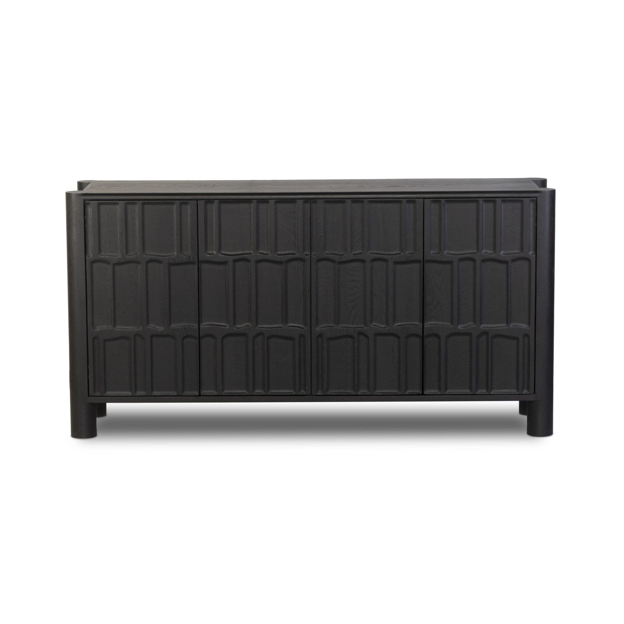 Ezri 4 Door Sideboard in Black Oak – Luna Furniture