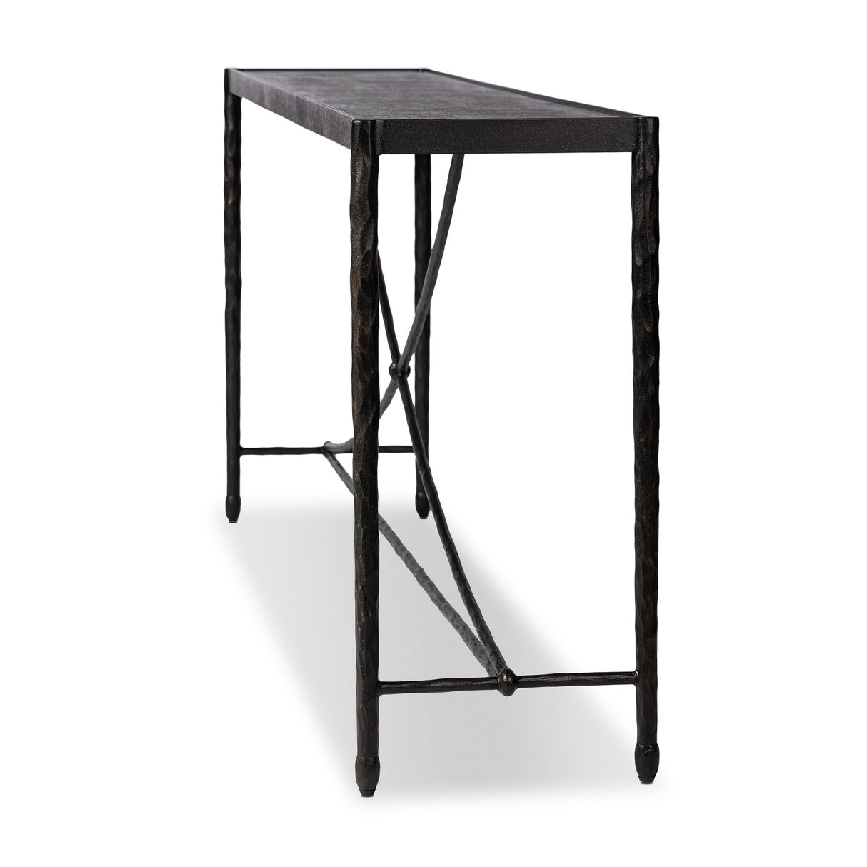 Jade Console Table in Textured Bronze from Four Hands - Luna Furniture