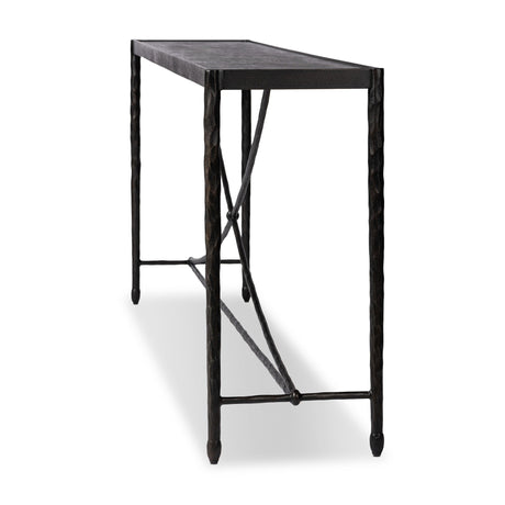 Jade Console Table in Textured Bronze from Four Hands - Luna Furniture