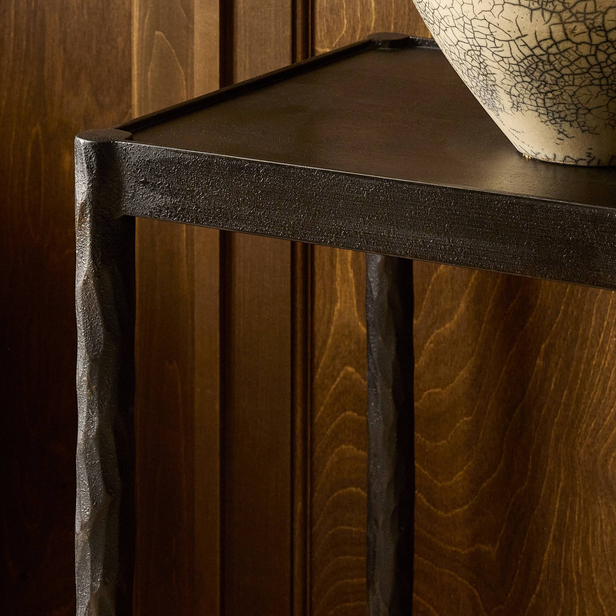 Jade Console Table in Textured Bronze from Four Hands - Luna Furniture