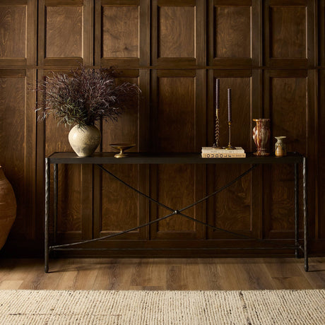 Jade Console Table in Textured Bronze from Four Hands - Luna Furniture