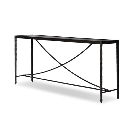 Jade Console Table in Textured Bronze from Four Hands - Luna Furniture