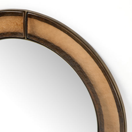 Ayano Small Round Mirror in Smoked Brown Cast Glass from Four Hands - Luna Furniture