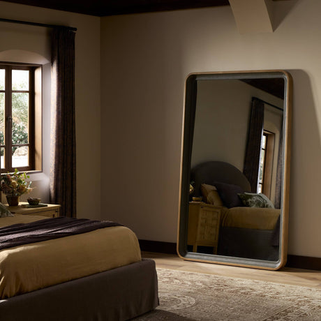 Arno Grand Floor Mirror in Amber Sungkai Solid from Four Hands - Luna Furniture