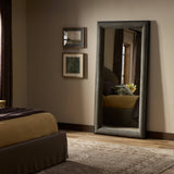 Velaz Floor Mirror in Distressed Black Ash veneer from Four Hands - Luna Furniture