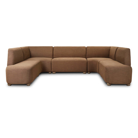 Clemence Dining Banquette U-Shape in Crypton Nomad Mushroom from Four Hands - Luna Furniture