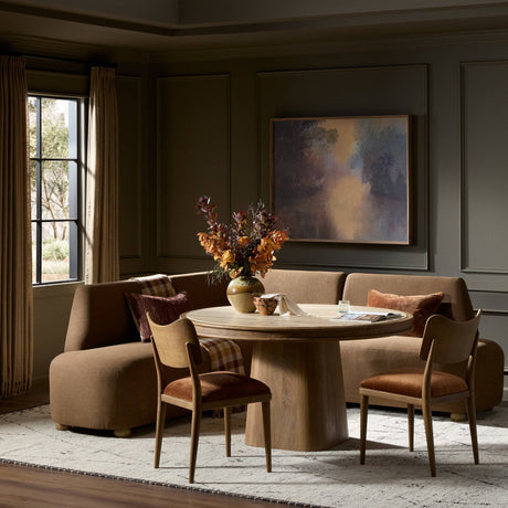 Clemence Dining Banquette L-Shape in Crypton Nomad Mushroom from Four Hands - Luna Furniture