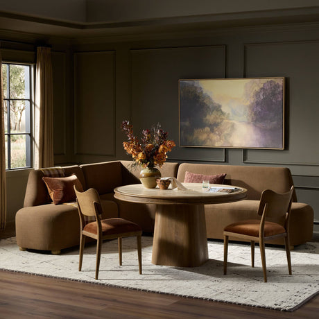 Clemence Dining Banquette L-Shape in Crypton Nomad Mushroom from Four Hands - Luna Furniture