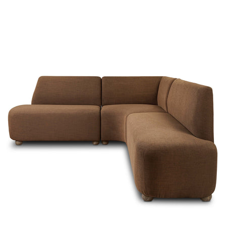 Clemence Dining Banquette L-Shape in Crypton Nomad Mushroom from Four Hands - Luna Furniture