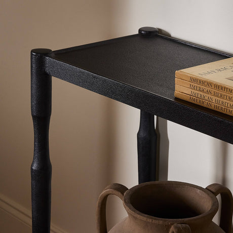 Augusta Console Table in Textured Iron from Four Hands - Luna Furniture