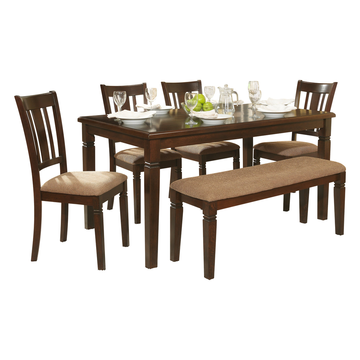 Devlin Espresso 6-Piece Dining Set from Homelegance - Luna Furniture