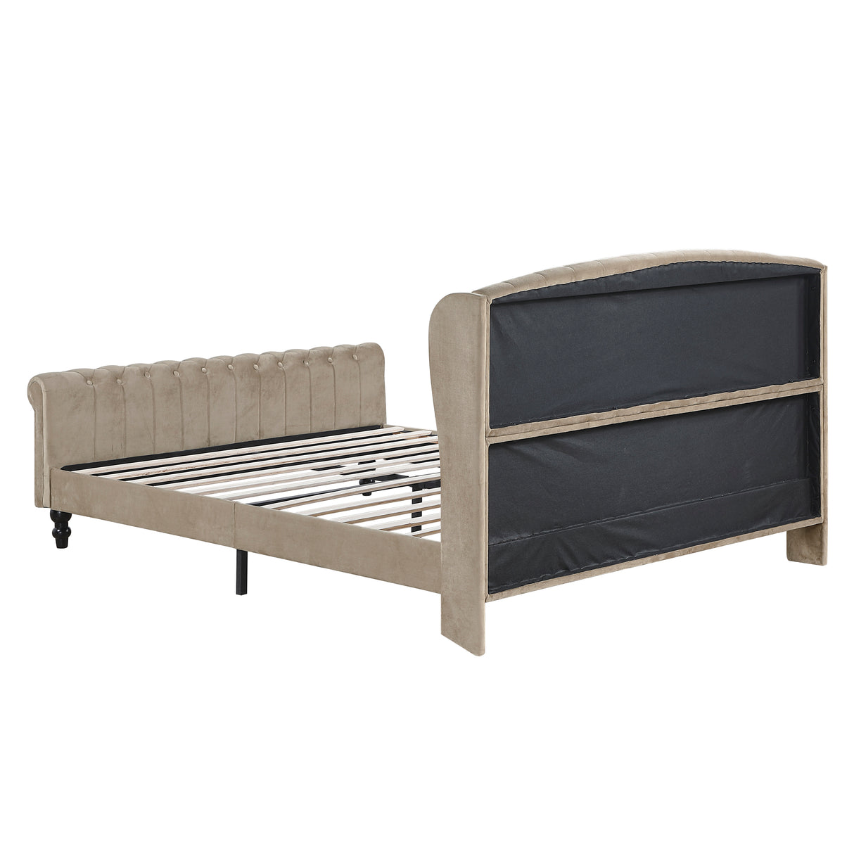 Heirloom Brown Upholstered Queen Platform Bed