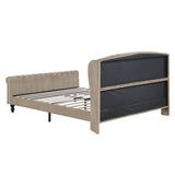 Heirloom Brown Upholstered Queen Platform Bed