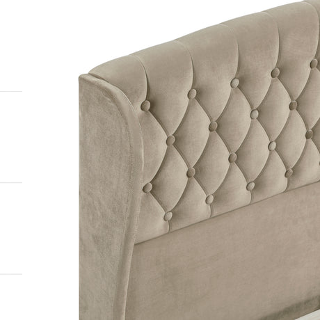 Heirloom Brown Upholstered Queen Platform Bed from Homelegance - Luna Furniture