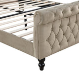 Heirloom Brown Upholstered Queen Platform Bed