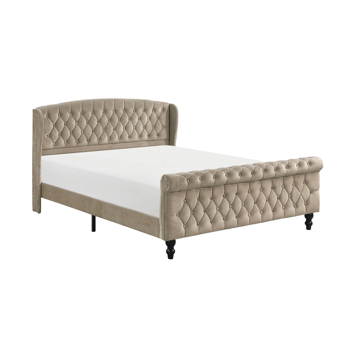 Heirloom Brown Upholstered Queen Platform Bed