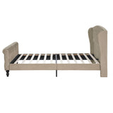 Heirloom Brown Upholstered Queen Platform Bed