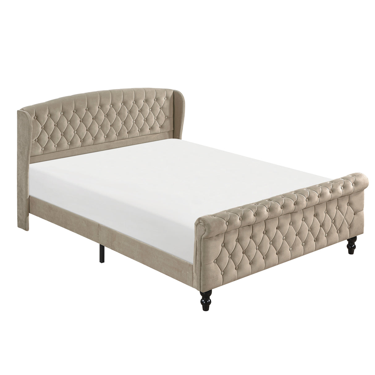 Heirloom Brown Upholstered Queen Platform Bed