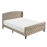 Heirloom Brown Upholstered Queen Platform Bed