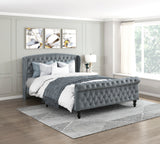 Heirloom Gray Upholstered Queen Platform Bed