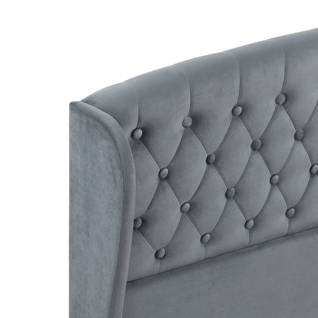 Heirloom Gray Upholstered Queen Platform Bed