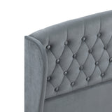 Heirloom Gray Upholstered Queen Platform Bed