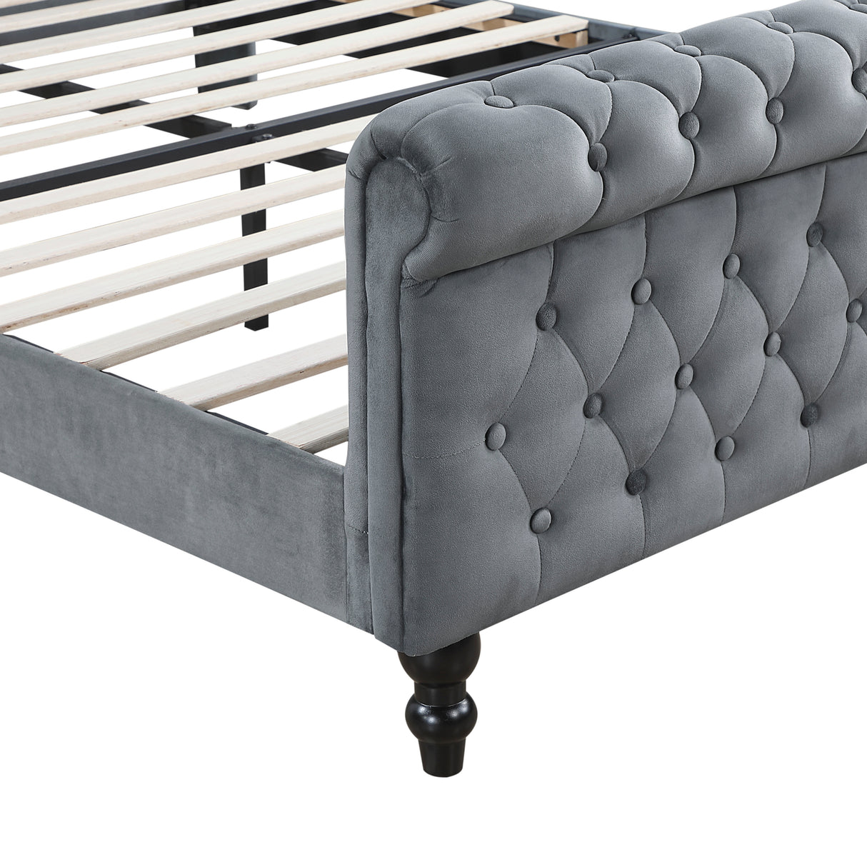 Heirloom Gray Upholstered Queen Platform Bed