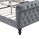 Heirloom Gray Upholstered Queen Platform Bed