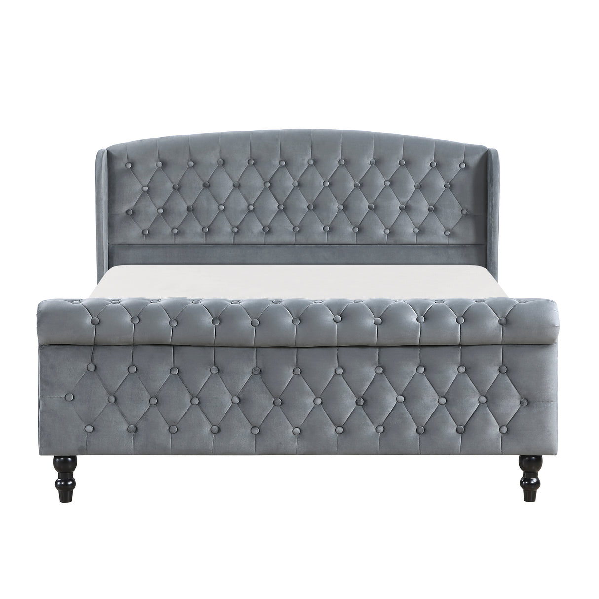 Heirloom Gray Upholstered Queen Platform Bed